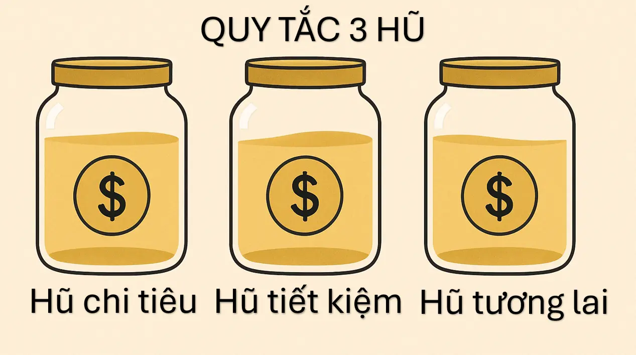 Tiết Kiệm Cho Người Mới: Quy Tắc 3 Hũ – Phương Pháp Chia Tiền Giúp Bạn Quản Lý Tài Chính Mà Không Cần Phức Tạp